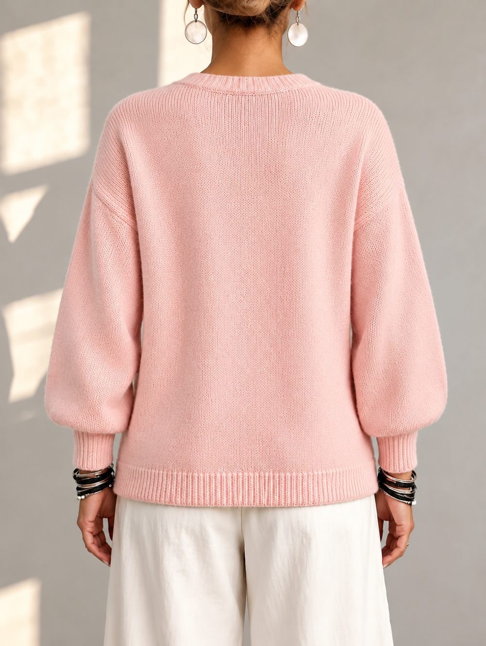 Modern Asymmetric Button Knit Sweater