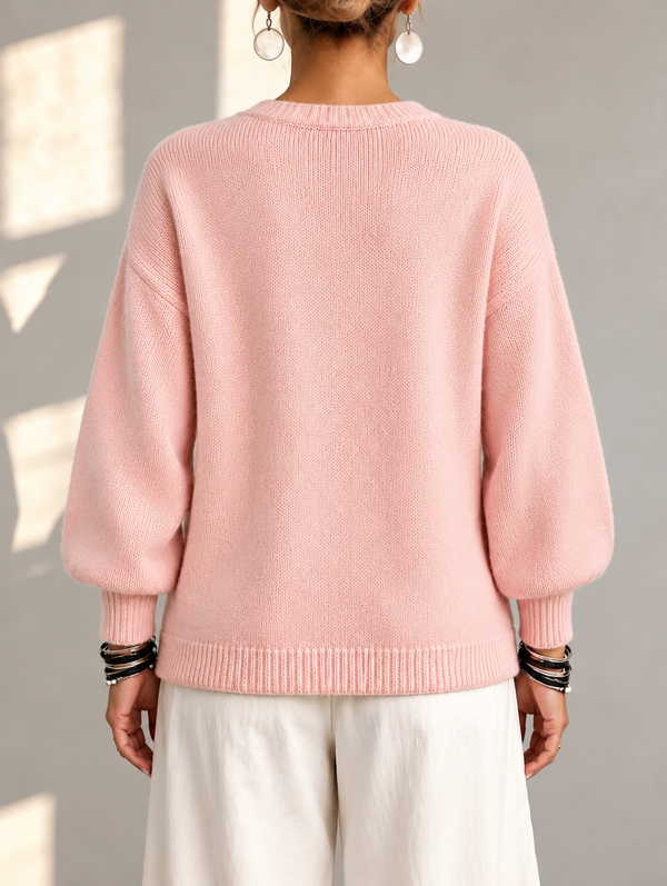 Modern Asymmetric Button Knit Sweater