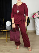 Modern Tie-Front Top Matching Pants Set