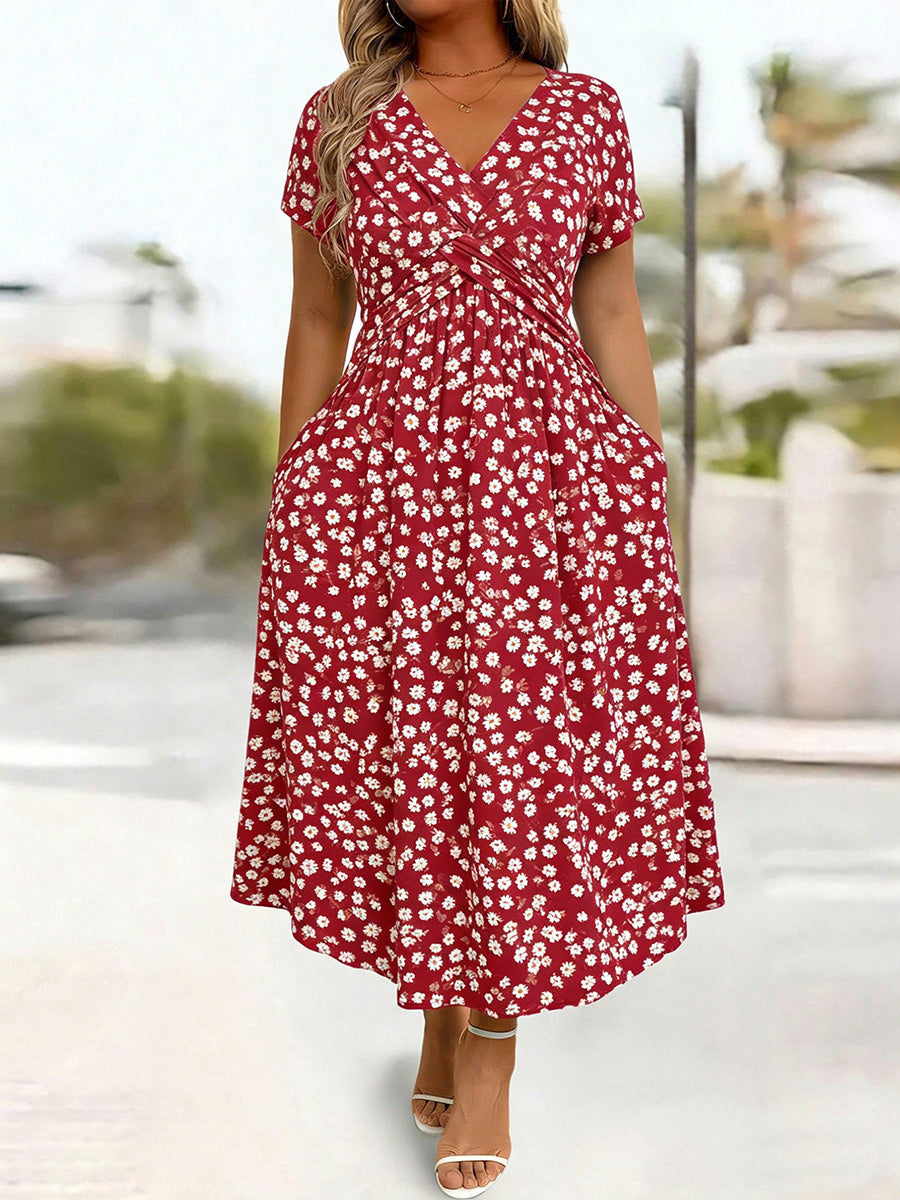 Movement & Charm Refined Floral Midi Dress