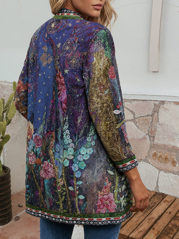 Multi Casual long Sleeve Floral Printed Jacket