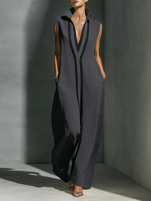 Must-Have Color Block Maxi Dress