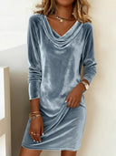 Long-Sleeved Sexy Velvet Dress