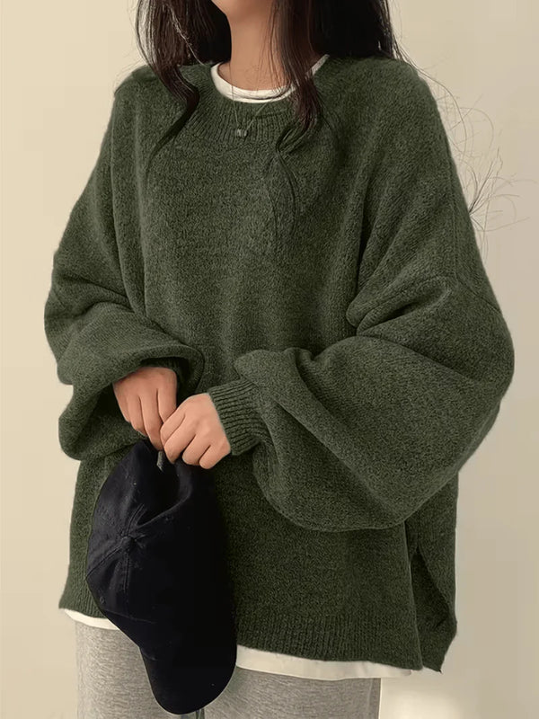 Oversized Side-Slit Sweater