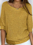 Refined 3/4 Sleeve Pullover