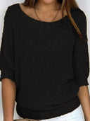 Refined 3/4 Sleeve Pullover