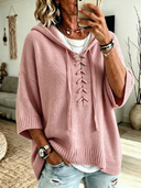 Relaxed Fit Cozy Knit Hoodie Sweater
