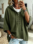 Relaxed Fit Cozy Knit Hoodie Sweater