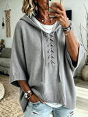 Relaxed Fit Cozy Knit Hoodie Sweater