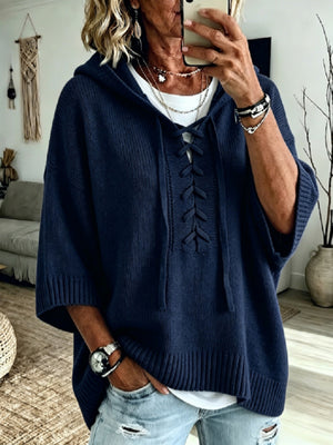 Relaxed Fit Cozy Knit Hoodie Sweater