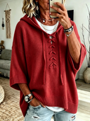 Relaxed Fit Cozy Knit Hoodie Sweater