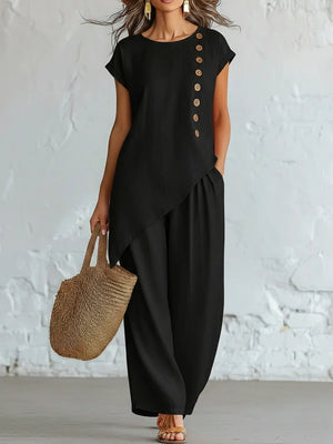 Relaxed Resort Asymmetrical Two-Piece Set