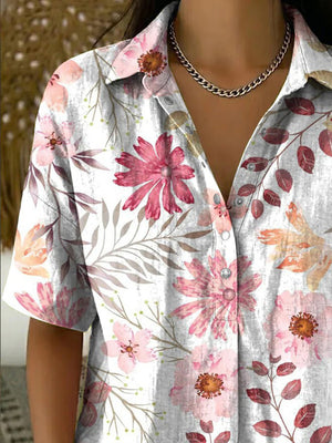 Relaxed Fit Floral Short Sleeve Top
