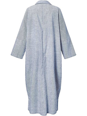 Relaxed Fit Striped Shirt Maxi Dress