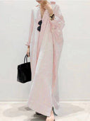 Relaxed Fit Striped Shirt Maxi Dress