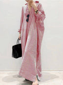 Relaxed Fit Striped Shirt Maxi Dress