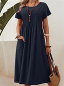 Resort Style Cotton Linen Maxi Dress
