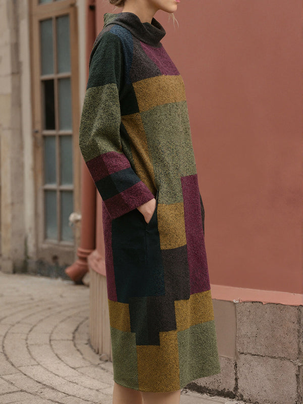 Retro Print Loose-Fit Dress