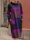 Retro Print Loose-Fit Dress