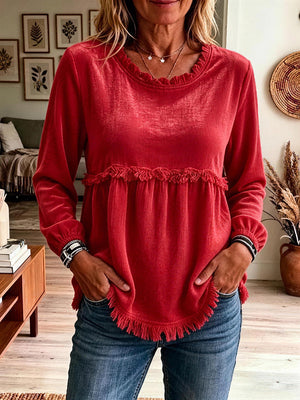 Romantic Tassel Velvet Top
