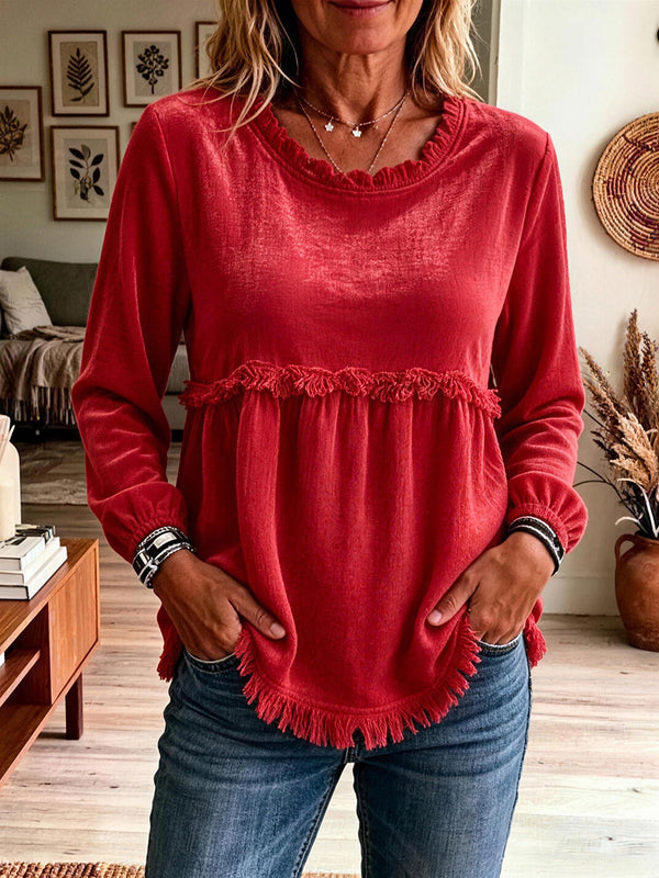 Romantic Tassel Velvet Top