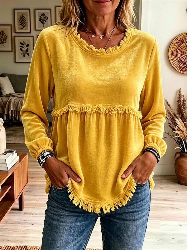 Romantic Tassel Velvet Top