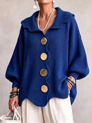 Romantic Ruffle Collar Knit Sweater