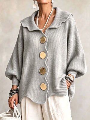 Romantic Ruffle Collar Knit Sweater