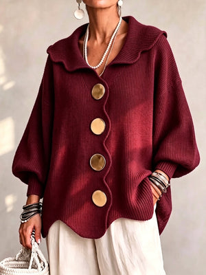 Romantic Ruffle Collar Knit Sweater