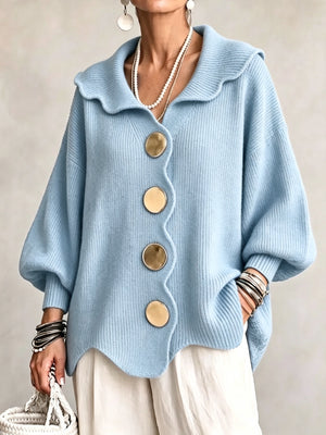 Romantic Ruffle Collar Knit Sweater
