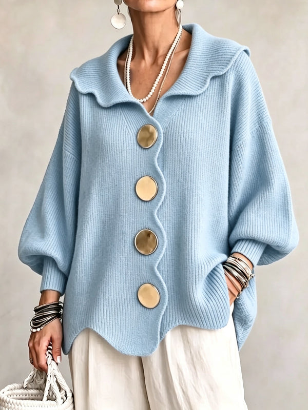 Romantic Ruffle Collar Knit Sweater
