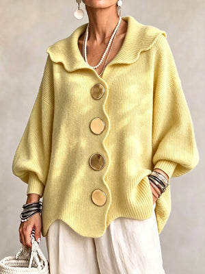 Romantic Ruffle Collar Knit Sweater