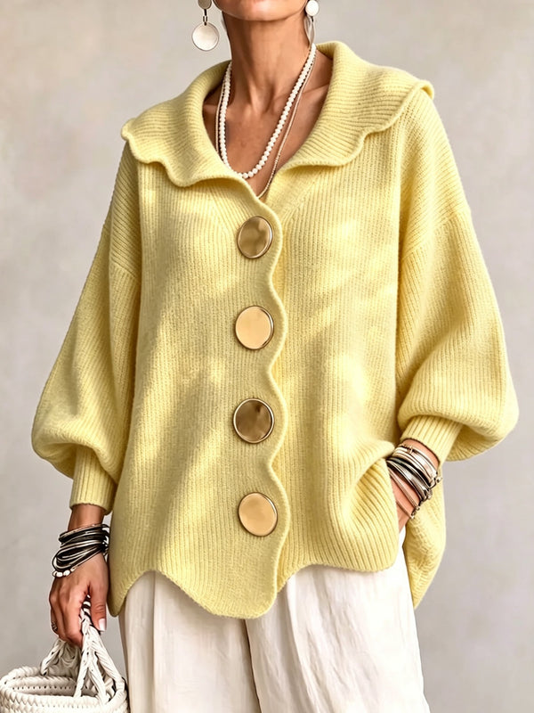 Romantic Ruffle Collar Knit Sweater