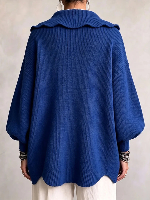 Romantic Ruffle Collar Knit Sweater