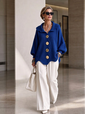 Romantic Ruffle Collar Knit Sweater