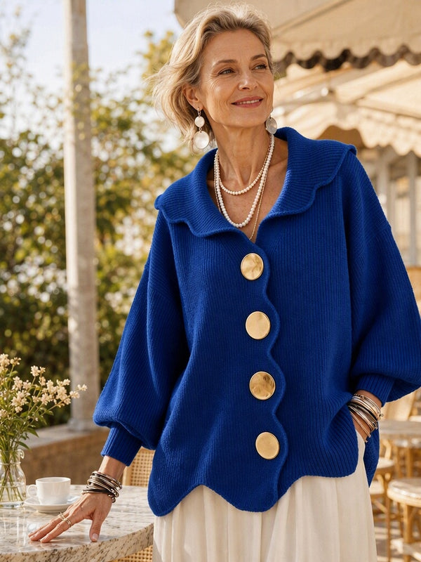 Romantic Ruffle Collar Knit Sweater