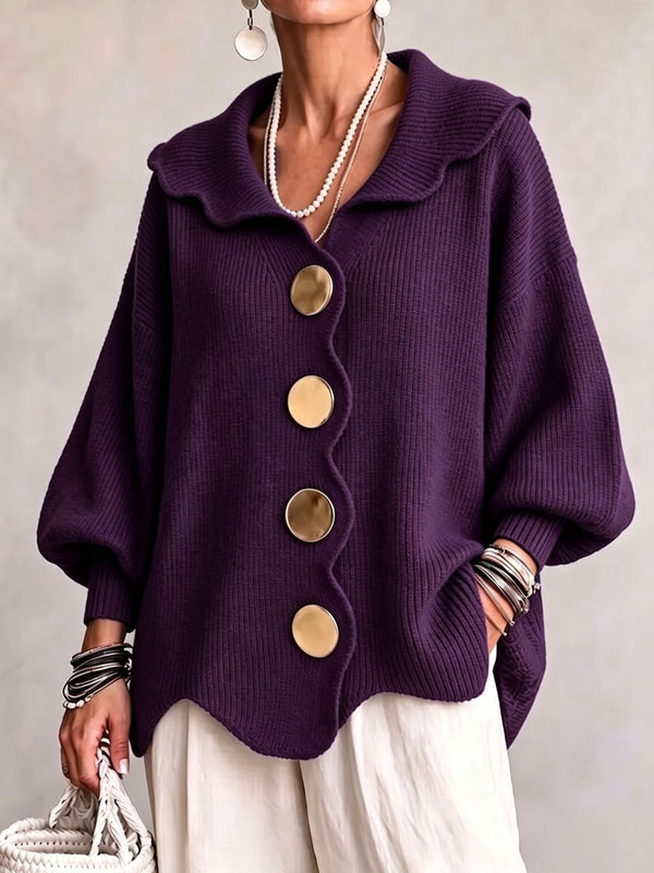 Romantic Ruffle Collar Knit Sweater