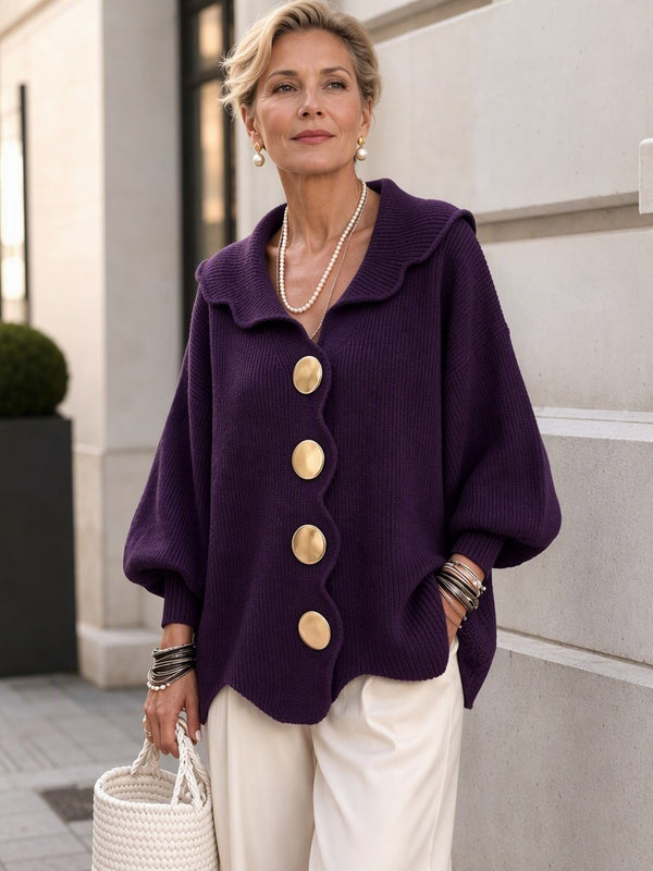 Romantic Ruffle Collar Knit Sweater