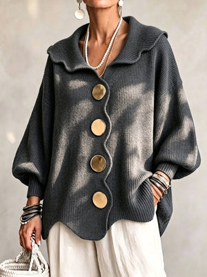 Romantic Ruffle Collar Knit Sweater