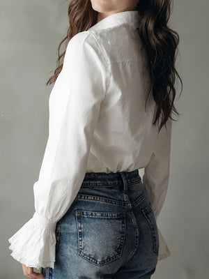 Ruffled Long-Sleeve Blouse