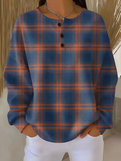 Smart-Casual Waffle Polo Sweatshirt