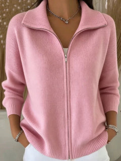 Soft Minimal Zip Knit Sweater