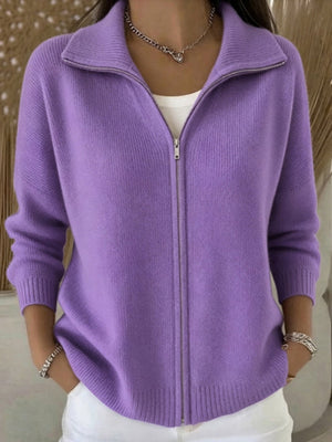 Soft Minimal Zip Knit Sweater