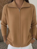Soft Minimal Zip Knit Sweater