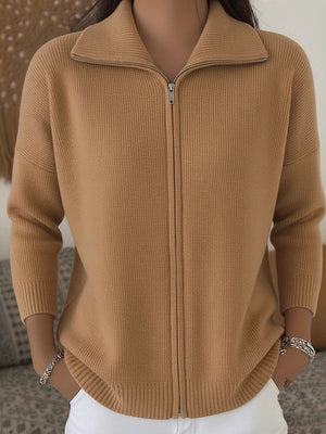 Soft Minimal Zip Knit Sweater