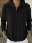 Soft Minimal Zip Knit Sweater