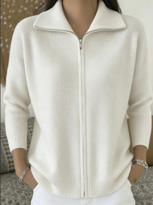 Soft Minimal Zip Knit Sweater