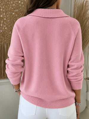 Soft Minimal Zip Knit Sweater