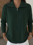 Soft Minimal Zip Knit Sweater