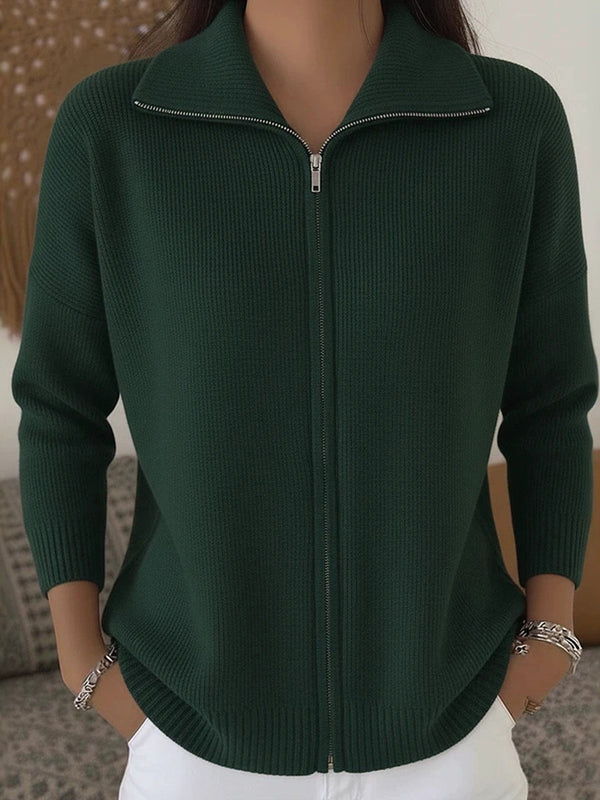 Soft Minimal Zip Knit Sweater